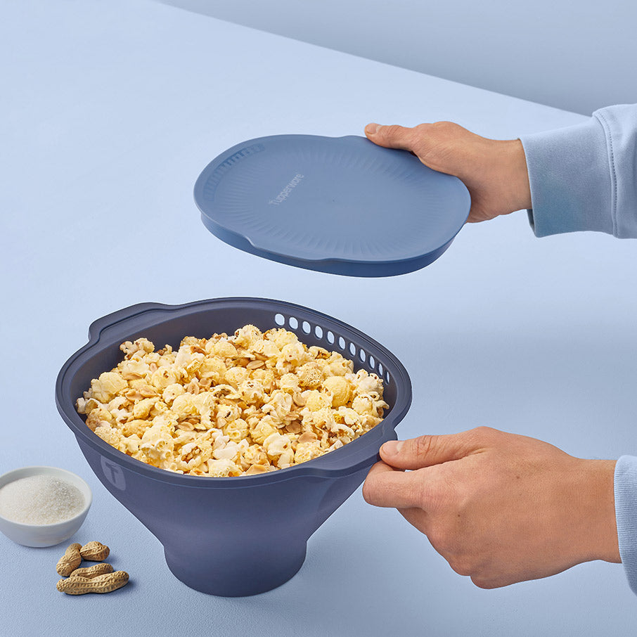 tupperware wow pop pipoqueira de micro-ondas pipoqueira tudo-em-um azul mineral mar noturno