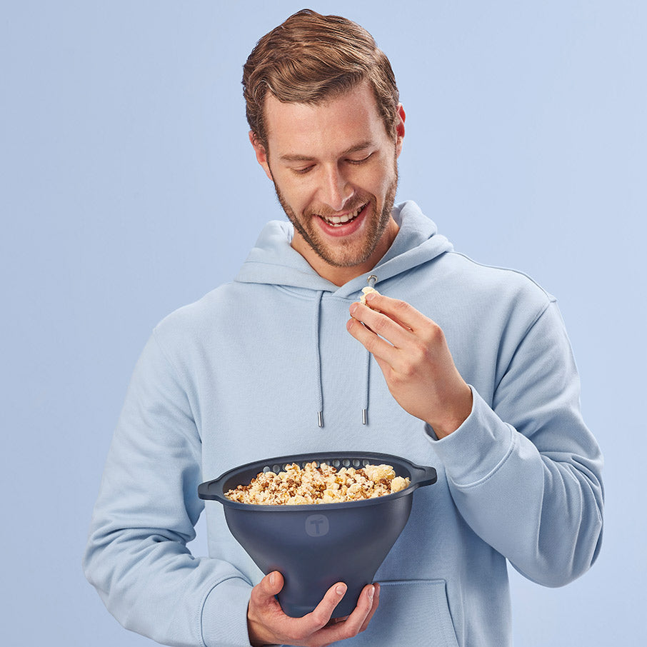 tupperware wow pop pipoqueira de micro-ondas pipoqueira tudo-em-um azul mineral mar noturno