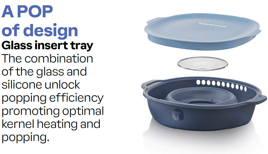 tupperware wow pop pipoqueira de micro-ondas pipoqueira tudo-em-um azul mineral mar noturno