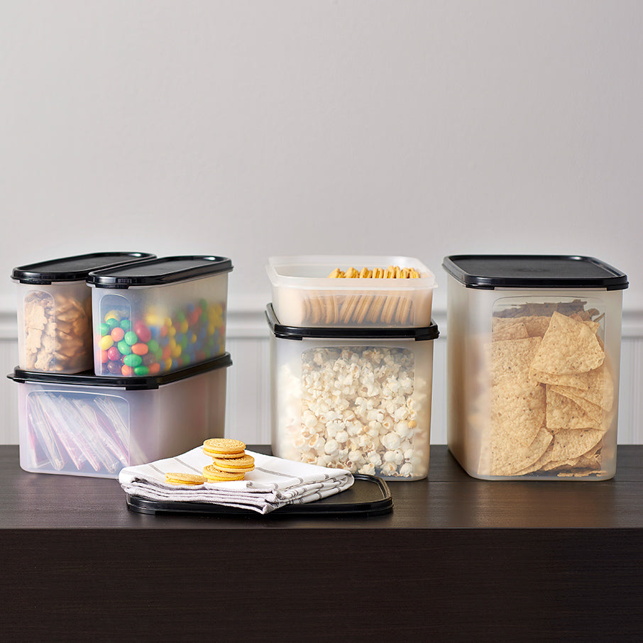 tupperware modular mates retangular 4 recipiente para armazenamento de alimentos preto jato