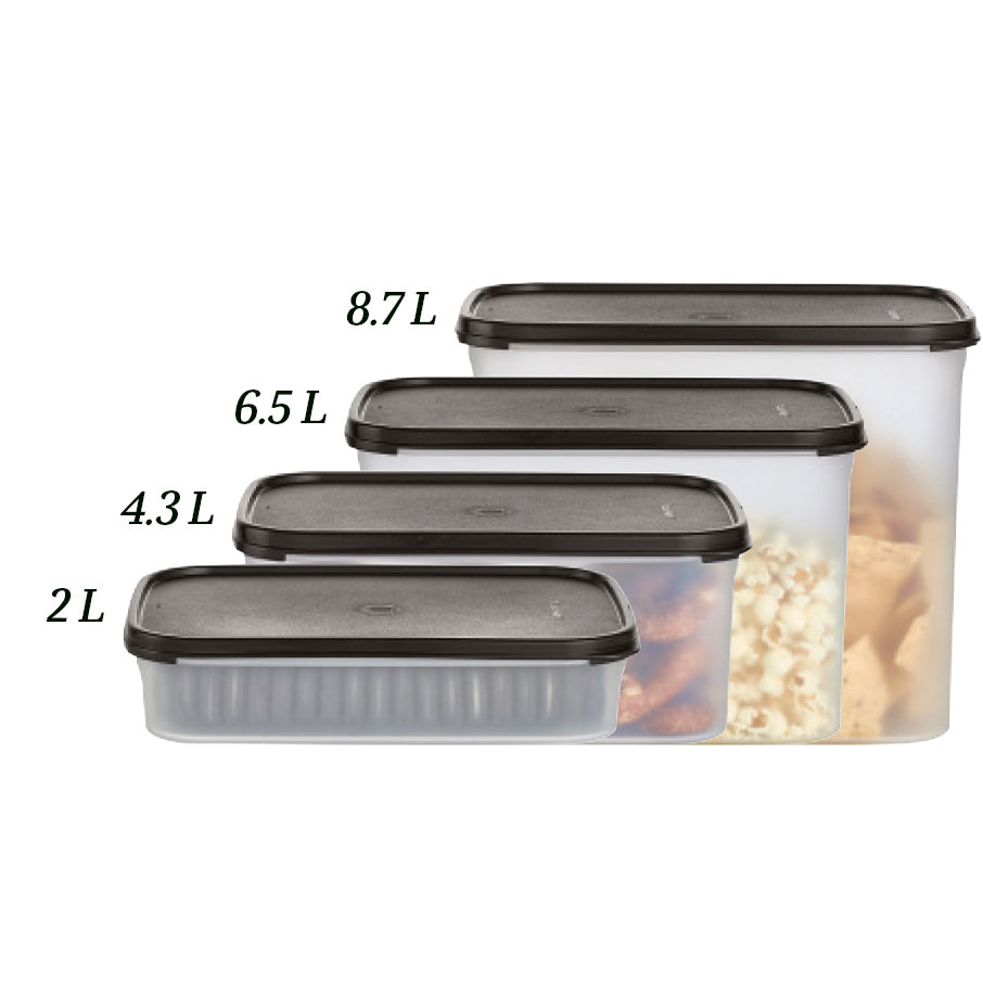 tupperware modular mates retangular 4 recipiente para armazenamento de alimentos preto jato