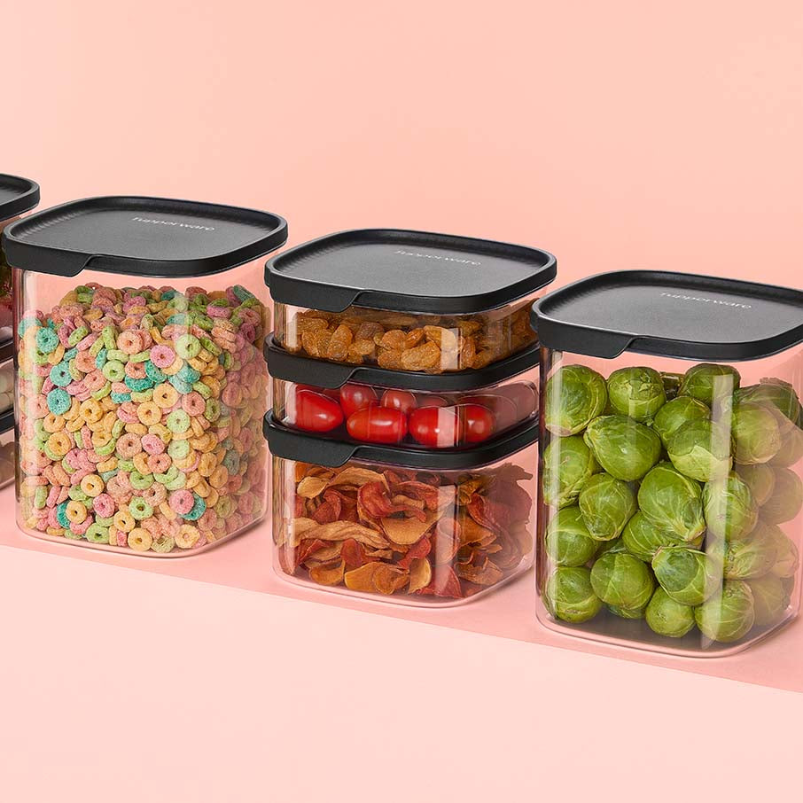 tupperware ultra clear quadrado conjunto de 5 peças cosmos vedações