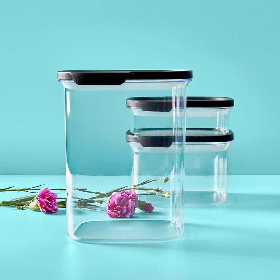 tupperware ultra clear quadrado conjunto de 5 peças cosmos vedações