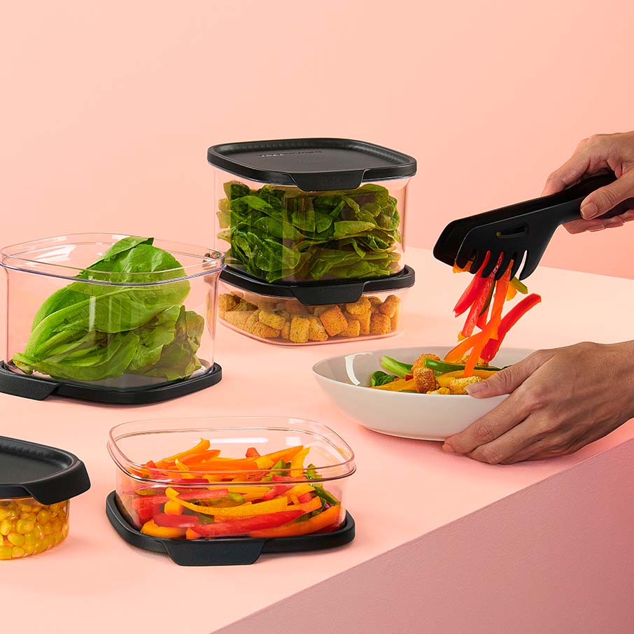 tupperware ultra clear quadrado conjunto de 5 peças cosmos vedações