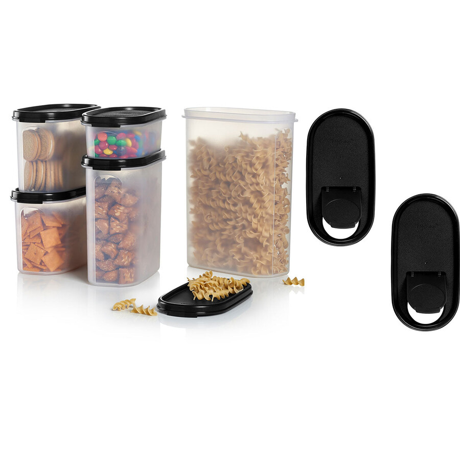 conjunto oval tupperware modular mates preto jato
