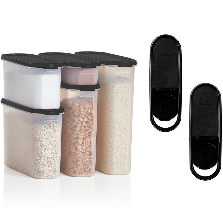 conjunto tupperware modular mates super oval preto jato