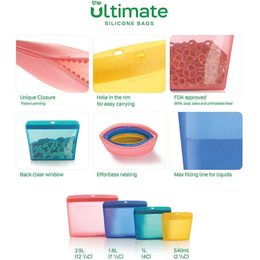 bolsa de silicone definitiva com suporte média verde misterioso transparente
