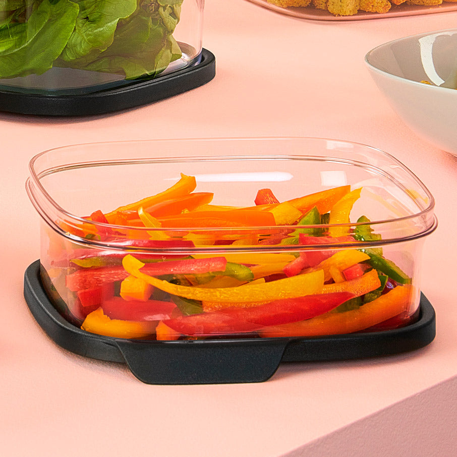 tupperware ultra clear quadrado 3¼ xícaras 825 ml cosmos com tampa
