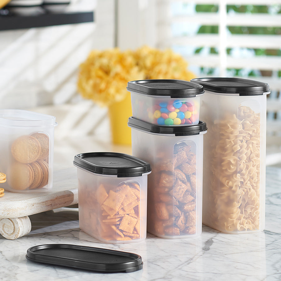 tupperware modular mates oval 4 recipiente para armazenamento de alimentos 975 xícaras preto jato