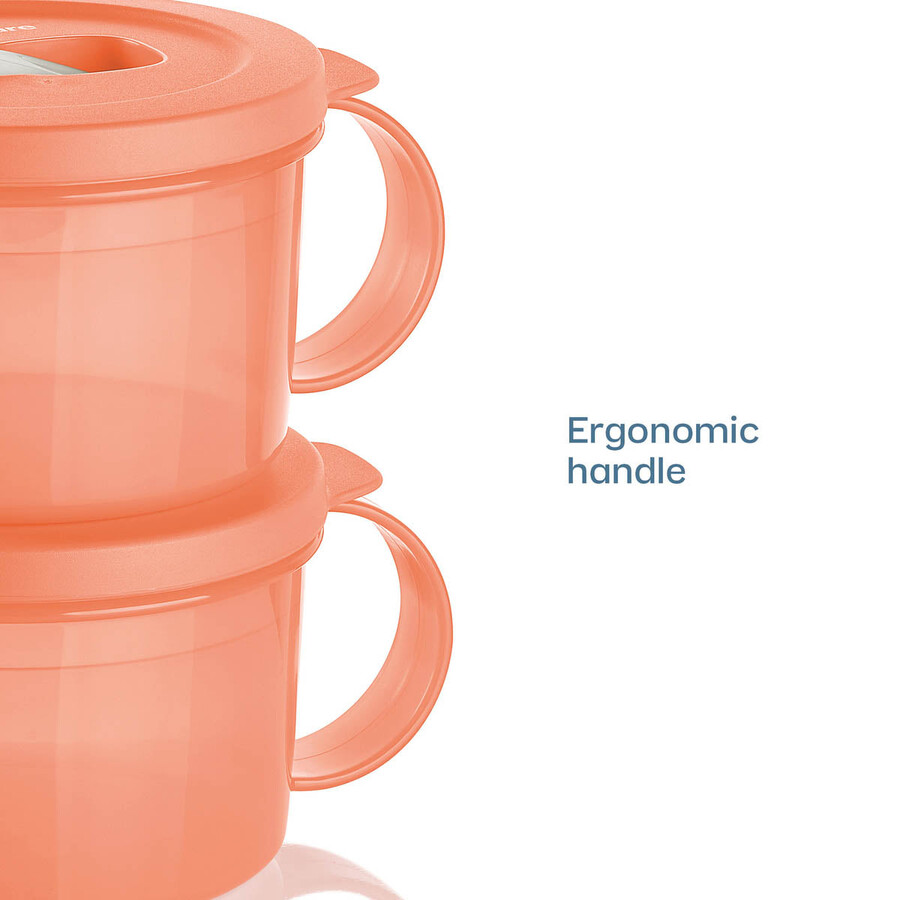 caneca para sopa tupperware crystalwave plus para micro-ondas conjunto de 2 À prova de vazamentos rosa aconchegante