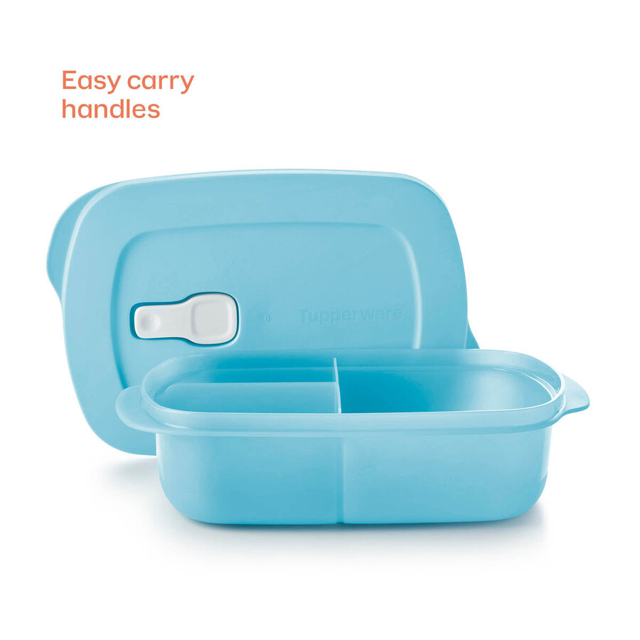 crystalwave prato retangular dividido azul