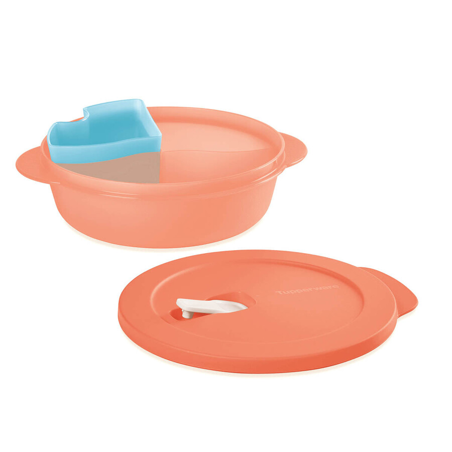 crystalwave plus lunch n dish com copo para bebidas frias laranja azul