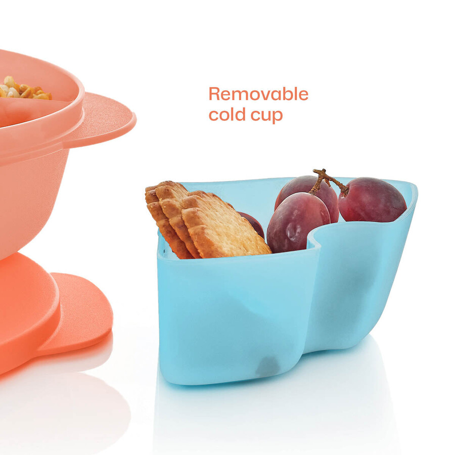 crystalwave plus lunch n dish com copo para bebidas frias laranja azul
