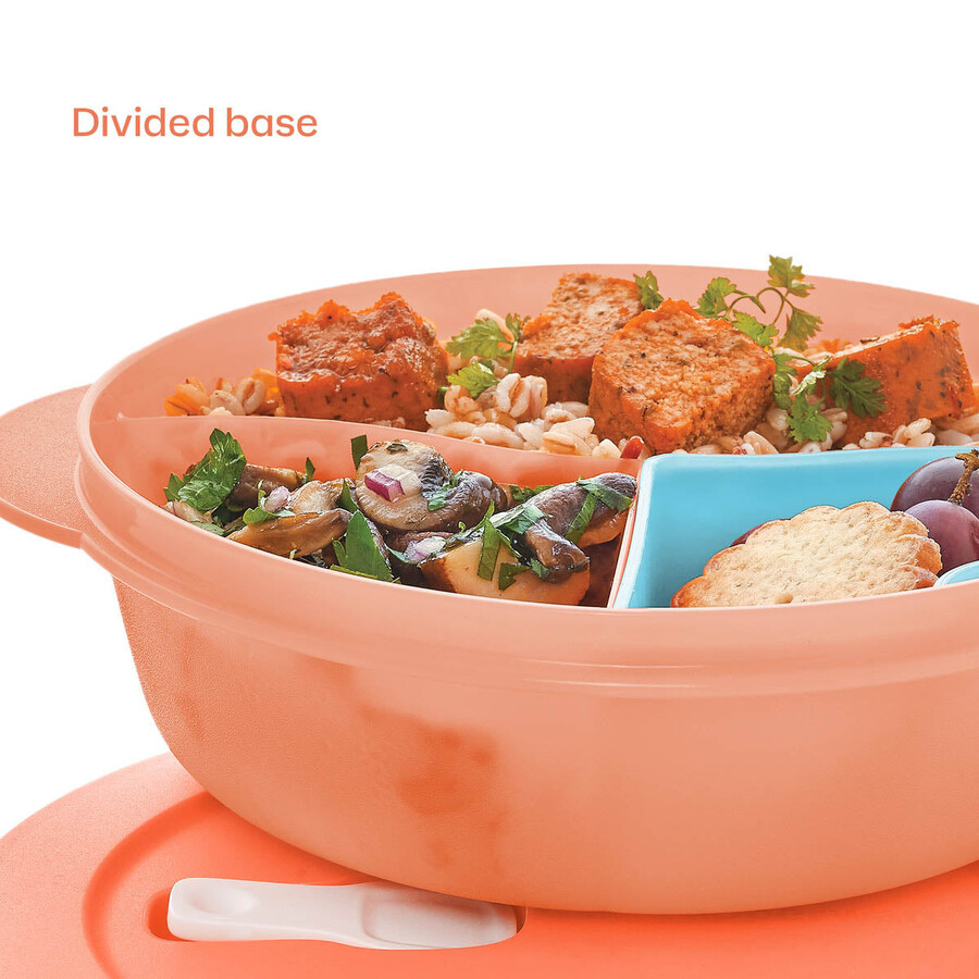 crystalwave plus lunch n dish com copo para bebidas frias laranja azul
