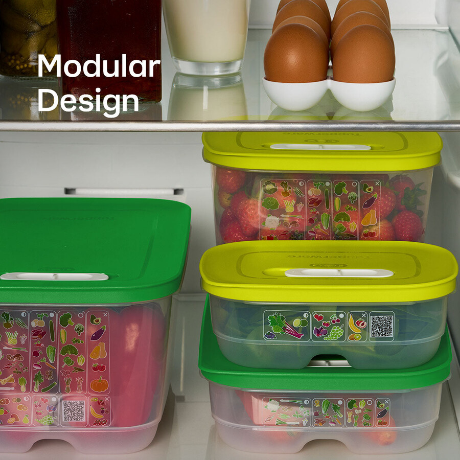 fridgesmart conjunto inicial de 4 peças margarita pequena profunda verde inverno média média profunda