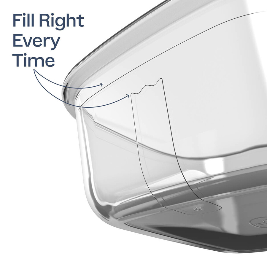 recipiente de vidro tupperware voila para armazenamento de alimentos retangular médio cinza escuro e azul tampa