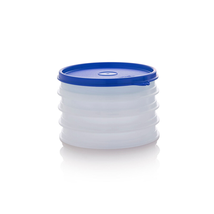 conjunto de recipientes para hambúrguer tupperware tamanho grande para hambúrgueres azul brilhante