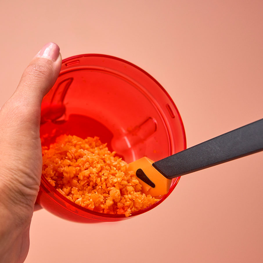 espátula fina de silicone casca de laranja preta