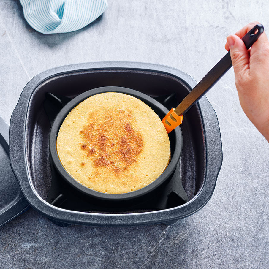 espátula fina de silicone casca de laranja preta