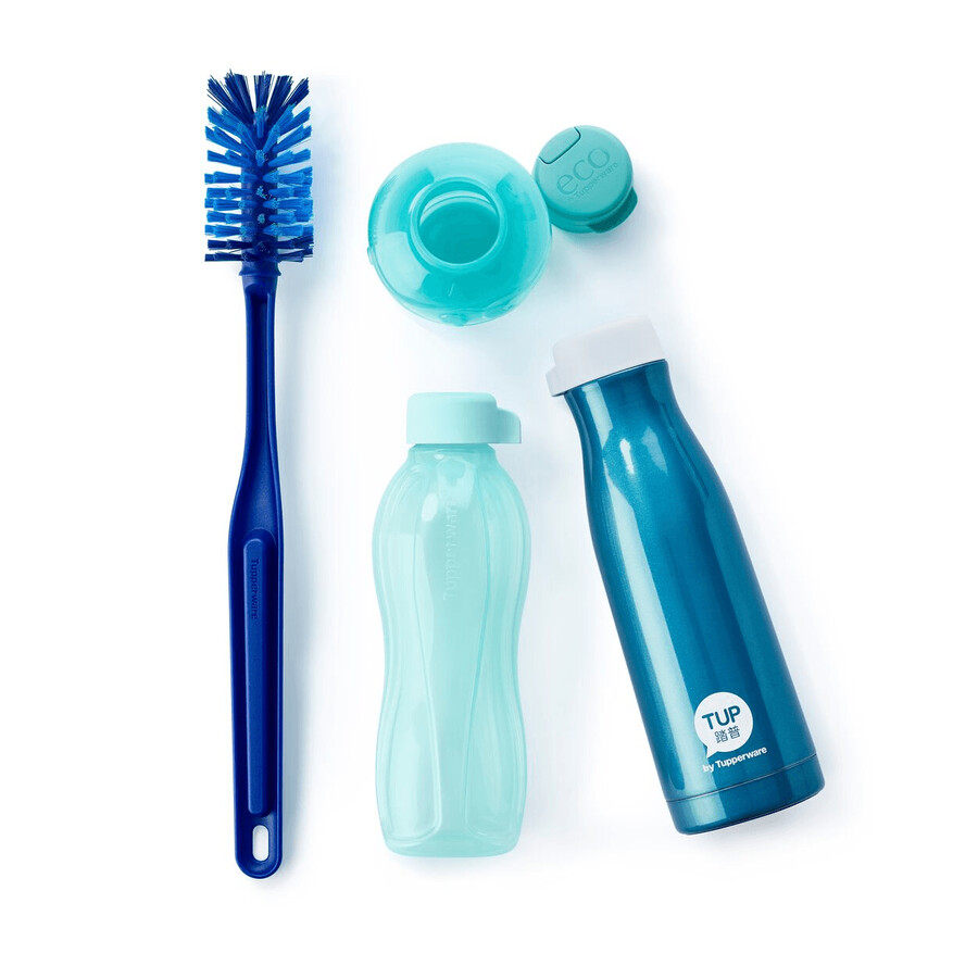 escova ecológica para garrafas azul tóquio