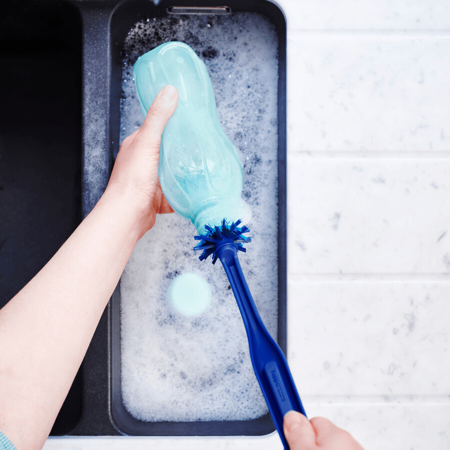 escova ecológica para garrafas azul tóquio