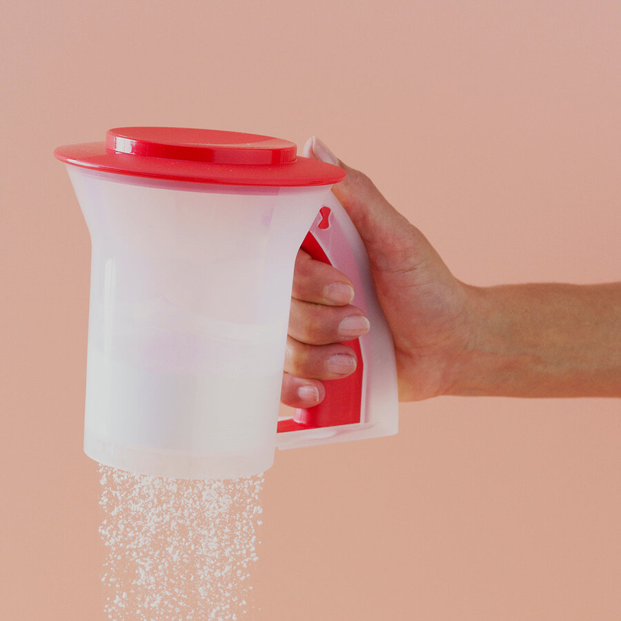 tupperware sift n store peneira e recipiente de armazenamento 250 ml chili