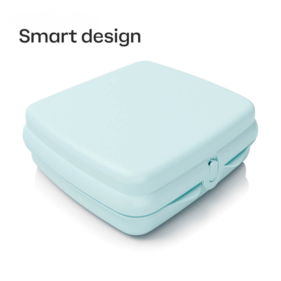 conjunto de 2 lancheiras tupperware para sanduíches - fácil de abrir - ideal para crianças