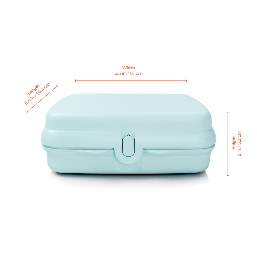 conjunto de 2 lancheiras tupperware para sanduíches - fácil de abrir - ideal para crianças