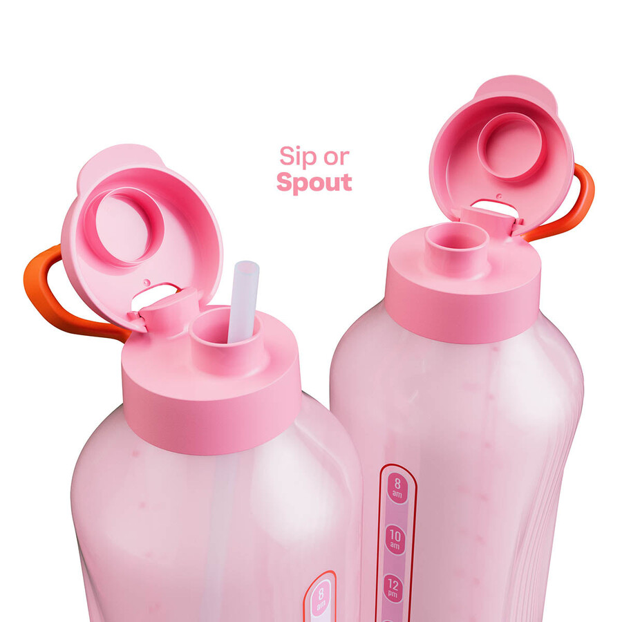 garrafa de água tupperware aquavibe 2 l rosa soft candy