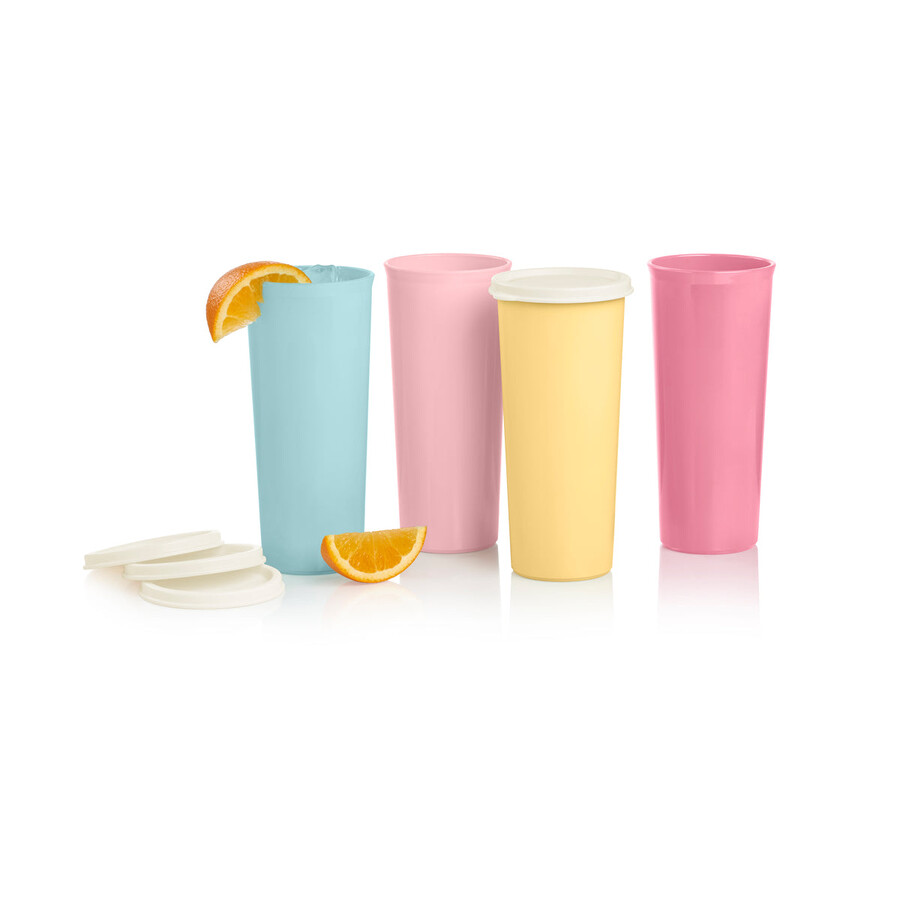 copos vintage 470 ml amarelo azul rosa