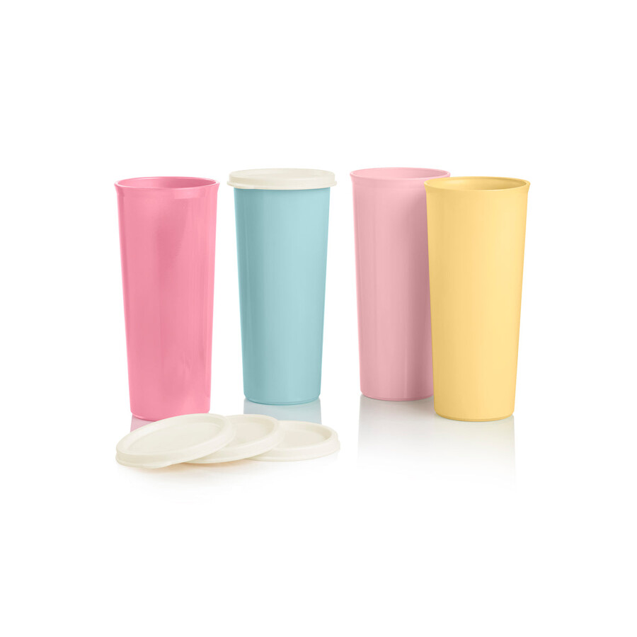 copos vintage 470 ml amarelo azul rosa